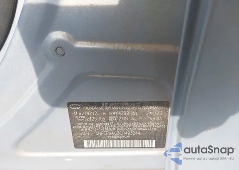 2012 Hyundai Sonata Gls из США, поврежденный, VIN 5NPEB4AC3CH493244